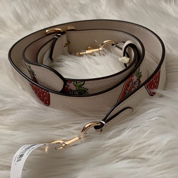 COACH Cherry & Strawberry Printed Reversible Bag Strap SET (2 PIECES SET) - Picture 4 of 4